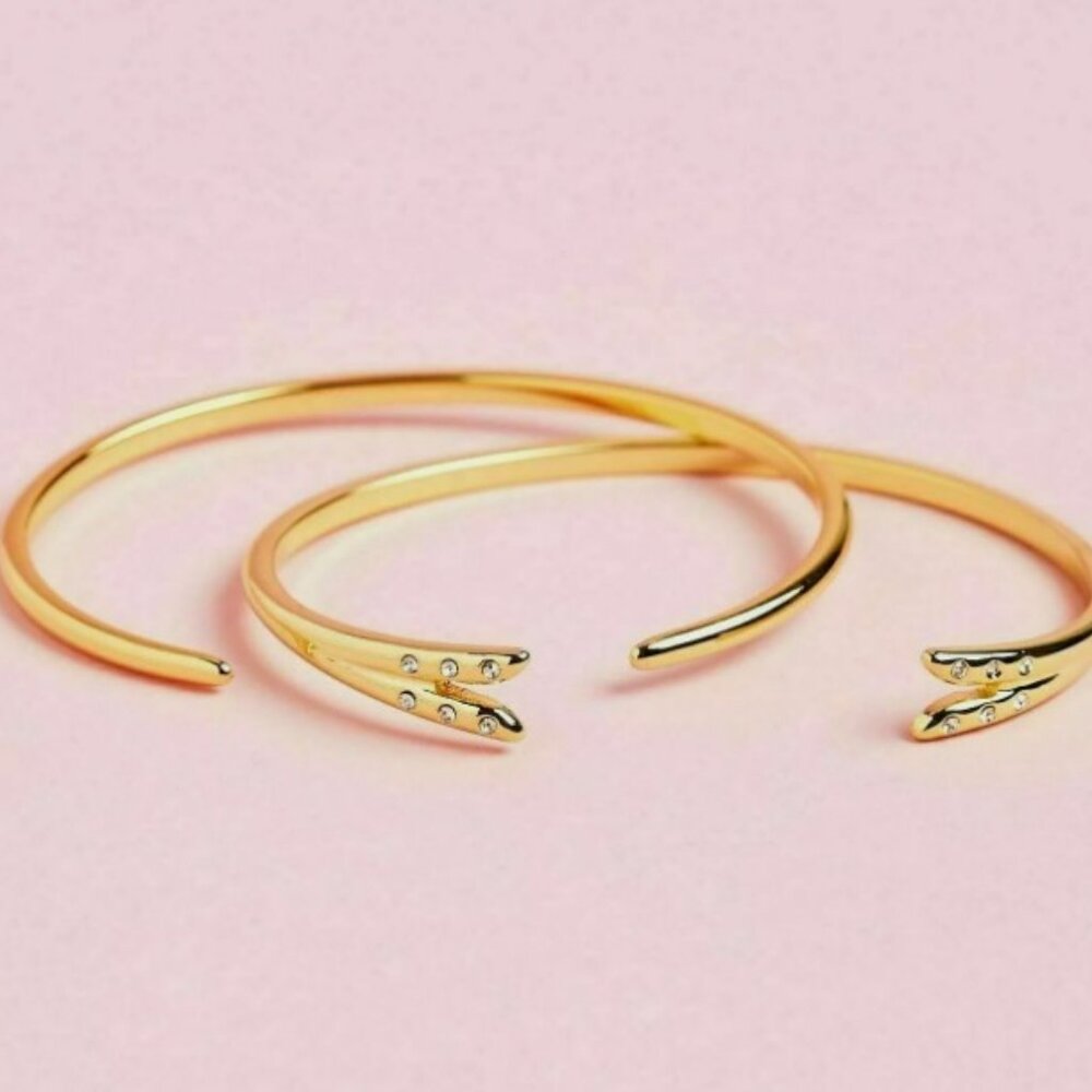 Michelle Campbell Gold Talon Bracelet Set Rachel Zoe Box of Style $215 NEW